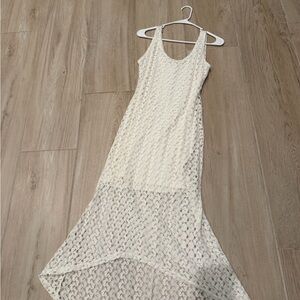White Crochet Sleeveless Dress